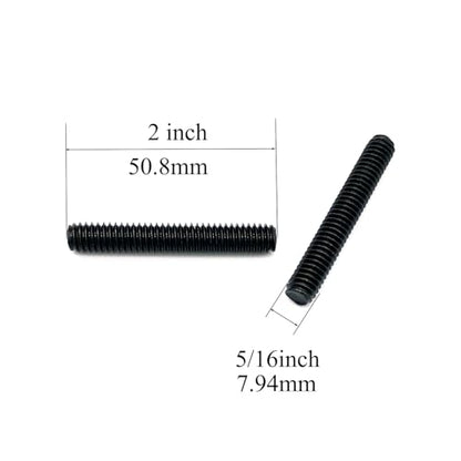 12pcs Black Zinc Fully All Threaded Rod Carbon Steel Long Thread Screw 5/16x2 for Furniture Garden Railing Mounting Assembly Fastening Steel Frame Connection Full Thread Rod for Furniture - size: Black-Zinc 5/16x2 Inch-12P