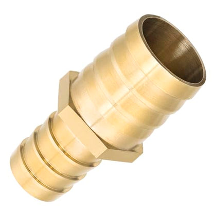 Yoebor Brass Hose Barb Reducing Union 1" x 3/8" Barbed Reducer Coupler 2pcs - size: 1" x 3/8"