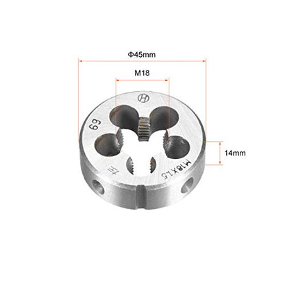 uxcell M18 X 1.5 Metric Round Die, Machine Thread Left Hand Threading Die