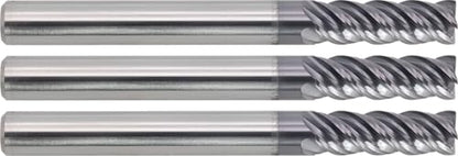 CME 3 pcs High-Efficiency Micrograin Carbide End Mills for Stainless Steel, Square Nose, TiAlN Coated, 1/4" Mill Diameter, 3/4" Length of Cut, 2-1/2" Overall Length, 4 Flute, Center Cutting - size: 1/4 in