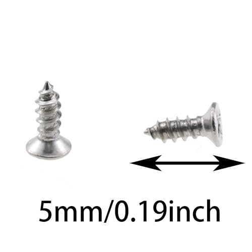 TAODAN 200PCS 2x6mm Small Household Stainless Steel Screws Phillips Flathead Wood Screws DIY Screws for Kitchen and Office Decorative Boxes and Pictures Decorative Accessories - size: 6
