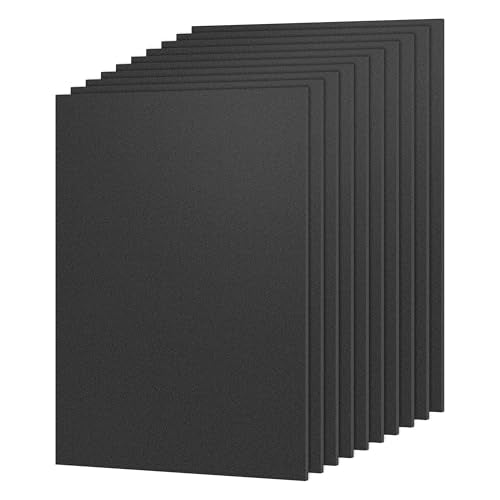 KAITELA Pack of 10 Black ABS Plastic Sheet 12" x 16" x 1/8" Thick (3mm) - size: 12" x 16"