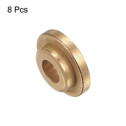 HARFINGTON 8pcs Flange Bearing Sleeve 4mm Bore 8mm OD 4mm Length 2mm Flange Thickness Bronze Bushing Self Lubricating Bushings Sleeve for Industrial Equipment - size: 4mm x 8mm x 4mm