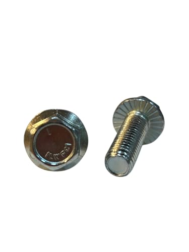 (100 Pieces) 3/8-16x1 1/4" Grade 5 Serrated Hex Flange Bolts Screws UNC Coarse Full Threads Zinc Clear Trivalent