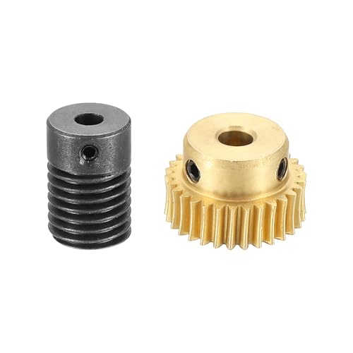 uxcell Worm Gear Set Right Rotation 30T 0.5 Module 1:30 Reduction Rate - size: Gear-4mm, Rod-4mm Bore, style: 0.5M-30T