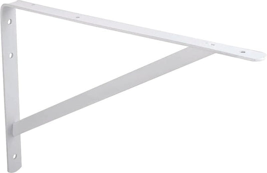 Rocky Mountain Goods 12” x 8” Heavy-Duty Shelf Brackets (Pack of 2) – White Powder-Coated Steel – 550 lb Capacity Per Pair– Wall-Mounted L Brackets for Floating Shelves, Storage, Garage Use