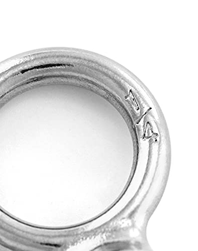 QWORK Eye Bolt, 10 Pack 1/4" - 20 x 1" Marine Grade Stainless Steel Lifting Ring Threaded Eyebolts - color: 10 Pack, size: 1/4" - 20 x 1"