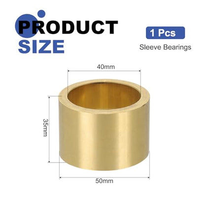 uxcell Sleeve Bearings, 40mm Bore x 50mm OD x 35mm Length, Self-Lubricating Sintered Bronze Bushings - size: 40mm Bore x 50mm OD x 35mm Length