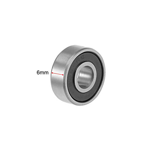 uxcell 606-2RS Deep Groove Ball Bearing 6x17x6mm Double Sealed ABEC3 5pcs - size: 6mmx17mmx6mm
