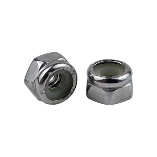 #10-32 Nylon Insert Locknuts 304 Stainless Steel - Pack of 25 - size: #10-32
