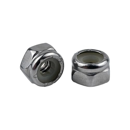 #10-32 Nylon Insert Locknuts 304 Stainless Steel - Pack of 25 - size: #10-32