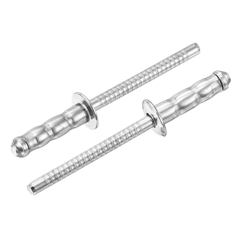uxcell 50Pcs 3/16" x 5/8" 304 Stainless Steel Round Head Double-Drum Blind Rivets, Pull Nail Drum Type Blind Rivets for DIY, Sheet Metal, Automotive Repairs, Furniture, Boat (Silver) - size: 3/16" x 5/8"