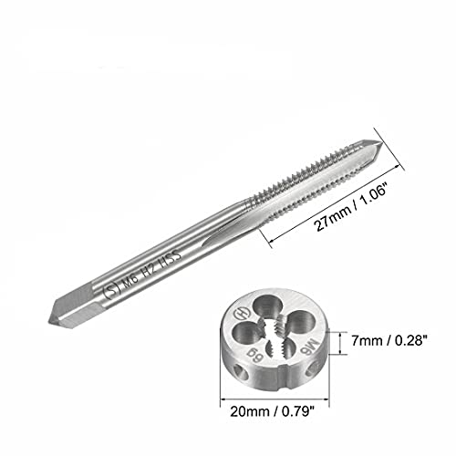 M6mm x 1 HSS Metric Tap and Die Set Right Hand Thread,Tapping DIY Tool 3pcs (M6 x 1mm) - size: M6x 1mm