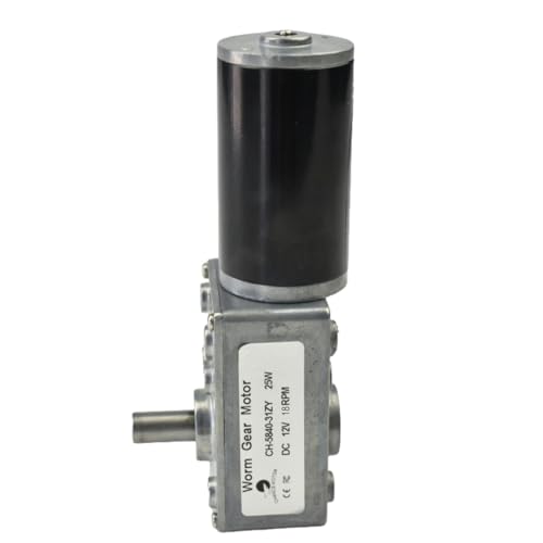 CHANCS 12V DC Reversible Geared Self-Locking Motor 18RPM 8mm Shaft Turbo Turbo Motor for Fans,Curtain Machines - size: 18RPM