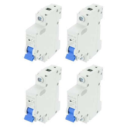 MECCANIXITY 4Pcs Miniature Circuit Breaker 1P 10A AC 110V DZ47-63 DIN Rail Mount Disconnect Switch Circuit Breaker Protection Thermal Magnetic Trip for Short Circuit Protection, Overload Blue - style: 10A