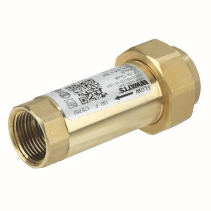 Watts Lead-Free Brass Dual Check Valve Backflow Preventer 1/2" x 1/2" - size: 1/2" x 1/2"