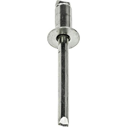 Fastenere Pop Rivets - 1/8" x 1/8" (50 pcs) Heavy Duty, Open-End, Stainless Steel, Dome-Head Blind Rivets, Corrosion-Resistant, High Tensile & Shear Strength, 4-2 Gap .063" - .125" - size: 1/8" x 1/8" (4-2) (50 Pack)