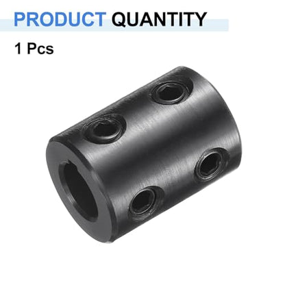 uxcell Shaft Coupling, 3/8" Bore 3/4" OD 1" Length Black Oxide Plated ASTM1045 Steel Rigid Coupling for 3D Printers Motor Wheel(4 Set Screws) - size: 3/8" Bore 3/4" OD 1" Length