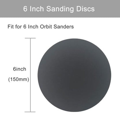 6 Inch 50 Pcs Wet Dry Hook and Loop Sanding Discs, No Hole, 320 Grit - style: Grit 320