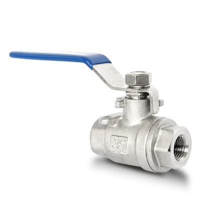 1/4" NPT Full Port Ball Valve, 2-Piece Stainless Female Thread, 1000WOG DN8 - size: 1/4"-NPT