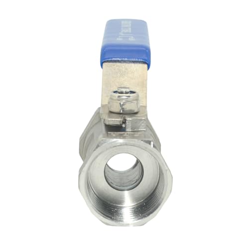 VARMHUS 1" Stainless Steel 304 Ball Valve 1Pc Type NPT Female Threaded with Heavy Duty Blue Vinyl Insulation Handle,CF8M Ristricted Flow,1000 WOG (1") - size: 1 Piece 1 inch