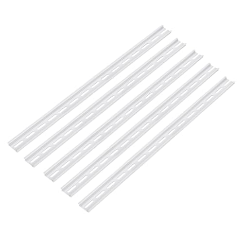 MECCANIXITY DIN Rail Slotted Aluminum Mounting Guide 18 Inch x 1.4 Inch x 0.3 Inch for Equipment Installation Pack of 5 Pcs - size: 18 Inch x 1.4 Inch