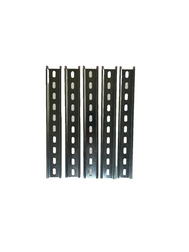 International Connector T&G 5 Pieces DIN Rail Slotted Zinc-Plated Steel RoHS 35mm Wide 7.5mm High (10") - size: 10"