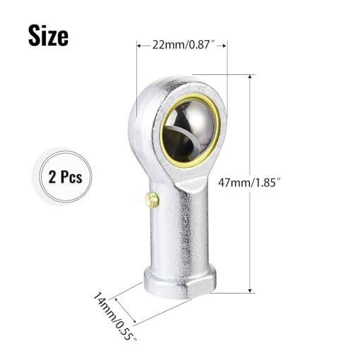 2Pcs PHSB5 Rod End Bearing 5/16 Inch Bore Pre-Lubricated 5/16-24 Female Thread Right Hand Heim Joint with Jam Nuts - size: 5/16, style: Right Hand