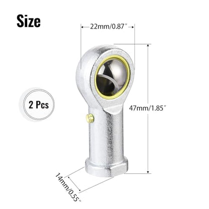 2Pcs PHSB5 Rod End Bearing 5/16 Inch Bore Pre-Lubricated 5/16-24 Female Thread Right Hand Heim Joint with Jam Nuts - size: 5/16, style: Right Hand