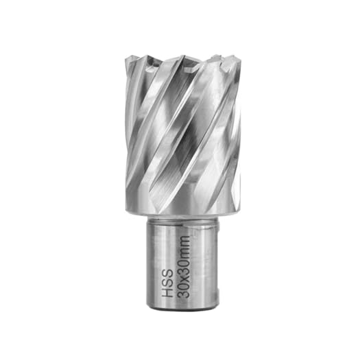 Shank HSS Annular Drill Bit 12-42x30mm TiN Coated Hollow Drill Bit for Metal Cutting Weldon Shank Core Drill Bit (30x30mm) - size: 30x30mm