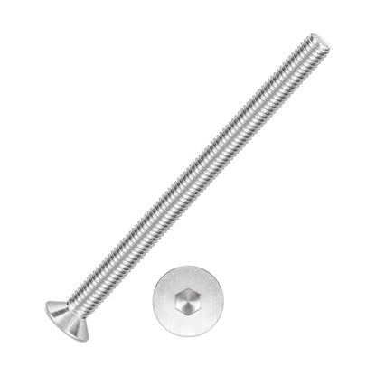 12Pcs[M5-0.8x70] Flat Head Socket Cap Screw Countersunk Bolt - color: Silver, size: M5-0.8 x 70mm