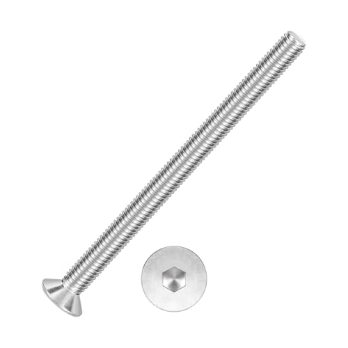 12Pcs[M5-0.8x70] Flat Head Socket Cap Screw Countersunk Bolt - color: Silver, size: M5-0.8 x 70mm