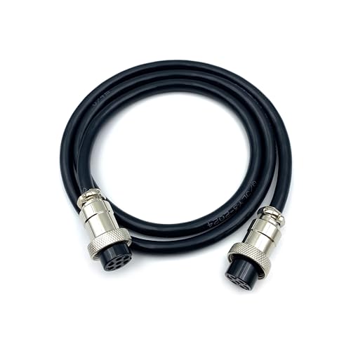 3.28 ft GX20 7 Pin Double Female Cable, GX20 7Pins Female to Female Head Aviation Cordset Electrical Connector Panel Mount Circular Metal Adapter Cordset for Ships 5A 200V 18AWG (1meter) - size: GX20 7Pin