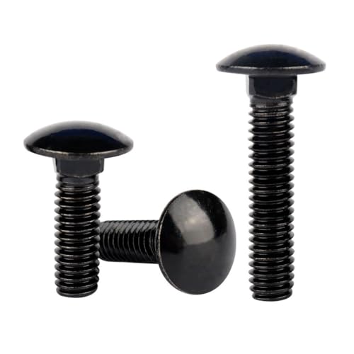 1/4-20 x 1/2" Carriage Bolts Screws Black Finish, Round Head Square Neck, 304 Stainless Steel 18-8, UNC Full Machine Coarse Thread, 20Pcs - size: 1/4-20 x 1/2" (20 Pcs)