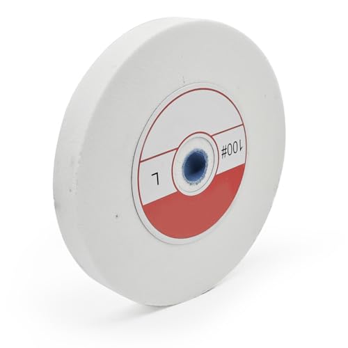 1 Piece Benchtop Grinding Wheel, 5 Inches, Suitable for Grinding Alloy Steel, Hardened Steel, High Carbon Steel and Other Metals. 100 Grit, 1/2" Mandrel Hole, 0.67" Thickness (White Corundum)
