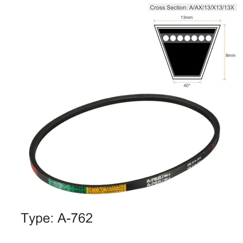 uxcell A762 V-Belts 762mm Inner Girth 13mm Top Width 8mm Thickness A-Section Rubber Drive Transmission Belt - size: 762mm