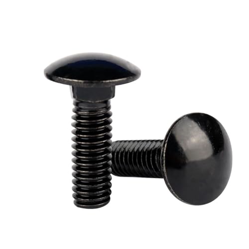 1/4-20 x 3/4" Carriage Bolts Screws Black Finish, Round Head Square Neck, 304 Stainless Steel 18-8, UNC Full Machine Coarse Thread, 20Pcs - size: 1/4-20 x 3/4" (20 Pcs)