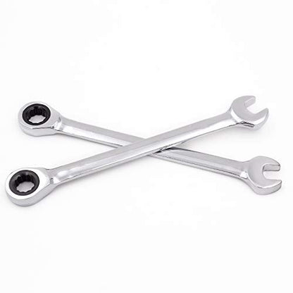 KINJOEK 7 PCS 6 mm 7mm 8mm 9mm 10mm 11mm 13 mm Ratcheting Combination Wrenches Set Metric, 12-Point Design 72-Tooth Ratchet Gear Spanner - size: 7mm to 13mm 7PCS