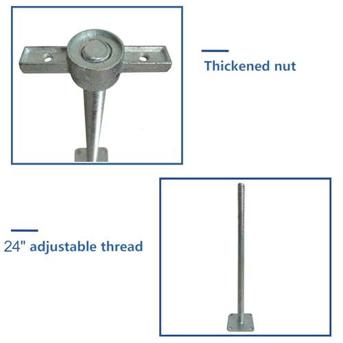 4 Pack 24" Adjustable Leveling Jack Feet Screw for Baker-Style Scaffolding - size: solid 24"