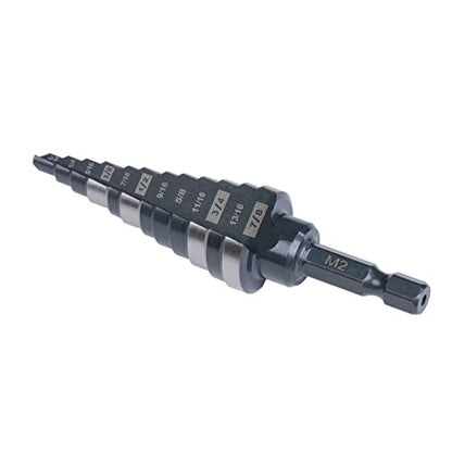 3/16"-7/8" Quick Change M2 Step Drill Bit Unibit Hole Drilling - size: 3/16" - 7/8’