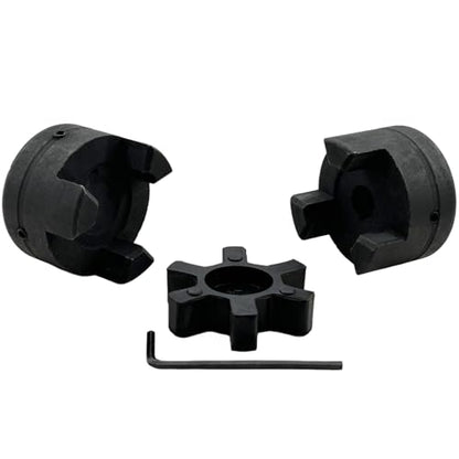 7/16" to 3/4" L075 Flexible 3-Piece L-Jaw Coupling Coupler Set & Rubber Spider for Log Wood Splitter,Multi-Flex Couplings L075-7/16-3/4