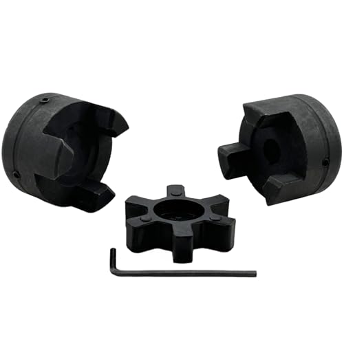 7/16" to 3/4" L075 Flexible 3-Piece L-Jaw Coupling Coupler Set & Rubber Spider for Log Wood Splitter,Multi-Flex Couplings L075-7/16-3/4