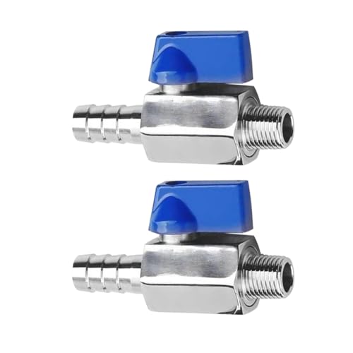 2Pcs Shut Off Valve 3/8" NPT Male x 5/16" Hose Barb Ball Valve - size: 3/8 MNPT x 5/16" Barb