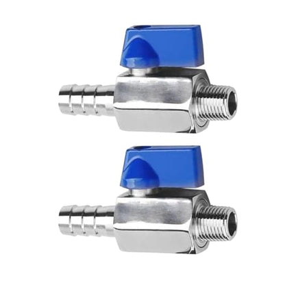 2Pcs Shut Off Valve 3/8" NPT Male x 5/16" Hose Barb Ball Valve - size: 3/8 MNPT x 5/16" Barb