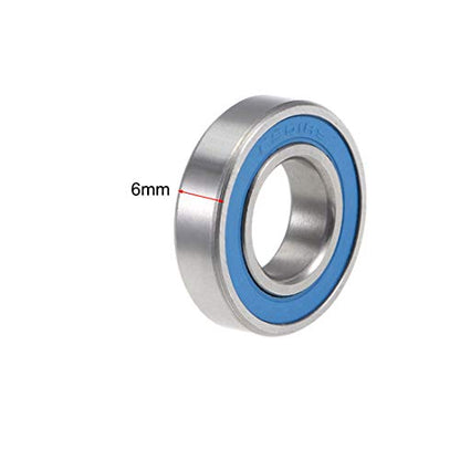 uxcell 6901-2RS Deep Groove Ball Bearings 12mm x 24mm x 6mm Double Sealed Chrome Steel Blue Cover P6(ABEC3) 2pcs - size: 12x24x6mm