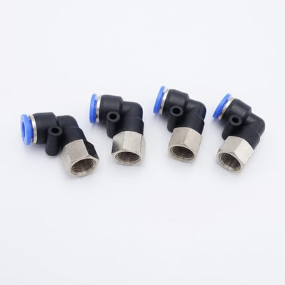 Push to Connect Fitting 1/4" Tube OD x 1/8" FMNPT, Female Elbow - size: 1/8" FMNPT - 1/4" OD