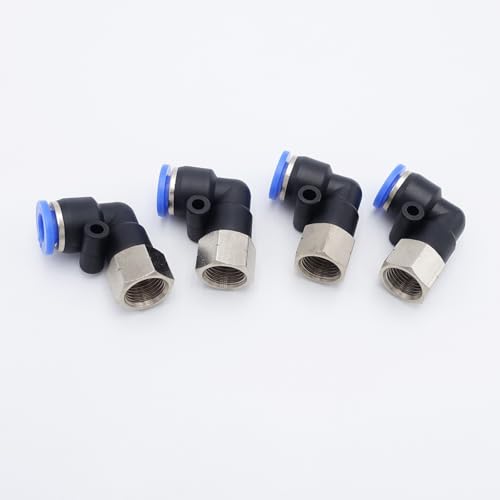 Push to Connect Fitting 1/4" Tube OD x 1/8" FMNPT, Female Elbow - size: 1/8" FMNPT - 1/4" OD