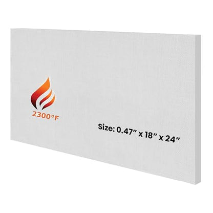 SIMOND STORE Ceramic Fiber Insulation Board, 0.47" x 18" x 24", 2300F Rated - size: 0.47" x 18" x 24"