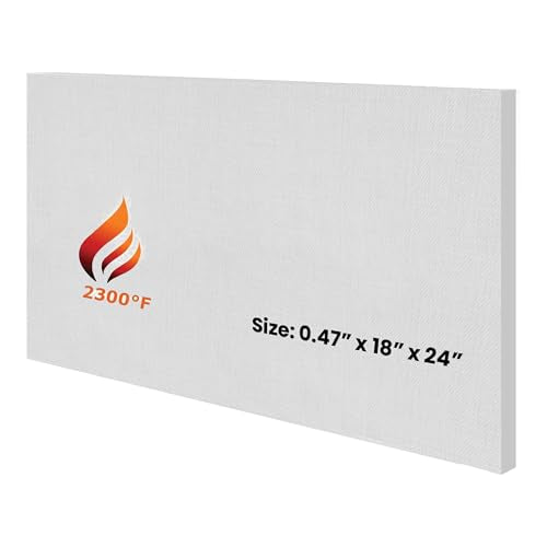 SIMOND STORE Ceramic Fiber Insulation Board, 0.47" x 18" x 24", 2300F Rated - size: 0.47" x 18" x 24"