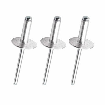 Maozaa 50 pcs 3/16" x 1" Large Flange Aluminum Blind Rivets, 4.8 x 25mm Pop Rivets, Blind Rivets for Metal, Silver - color: Silver, size: 3/16" x 1"